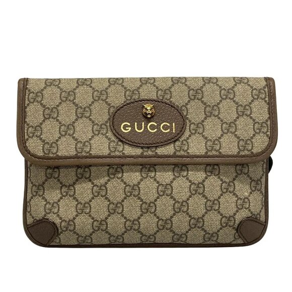 Gucci Handbags - Auth GUCCI Neo Vintage GG Supreme Belt Bag 493930 Beige Brown Multi PVC Leather
